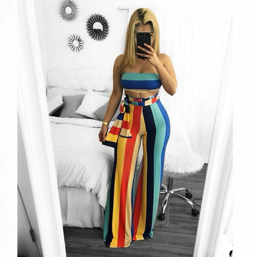 Womens Summer Two piece Palazzo set